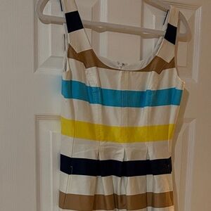 Nine West White and Tan Dress